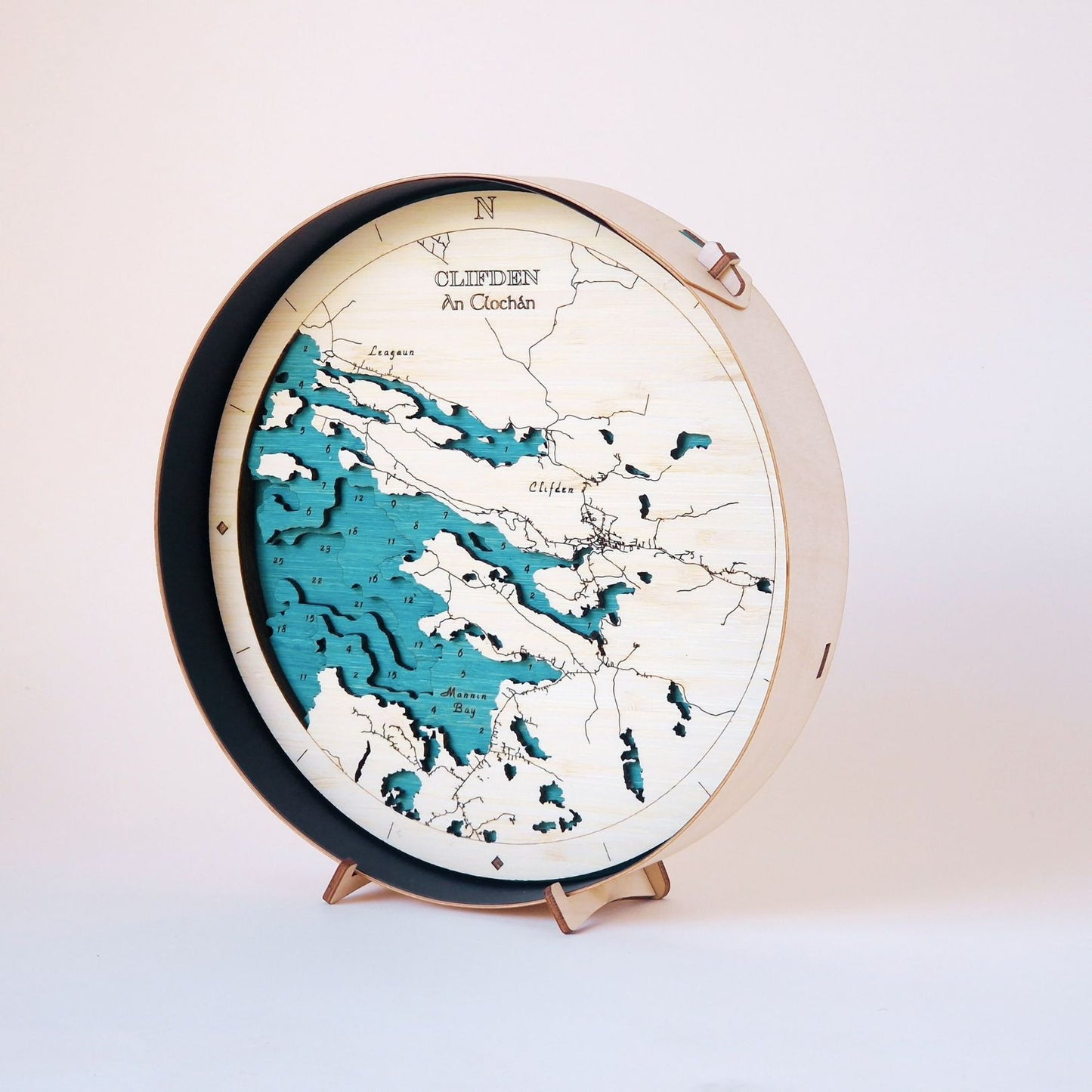 Galway collection round wooden 3d maps